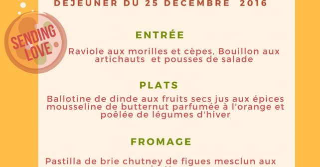 Menu de Noel 2016