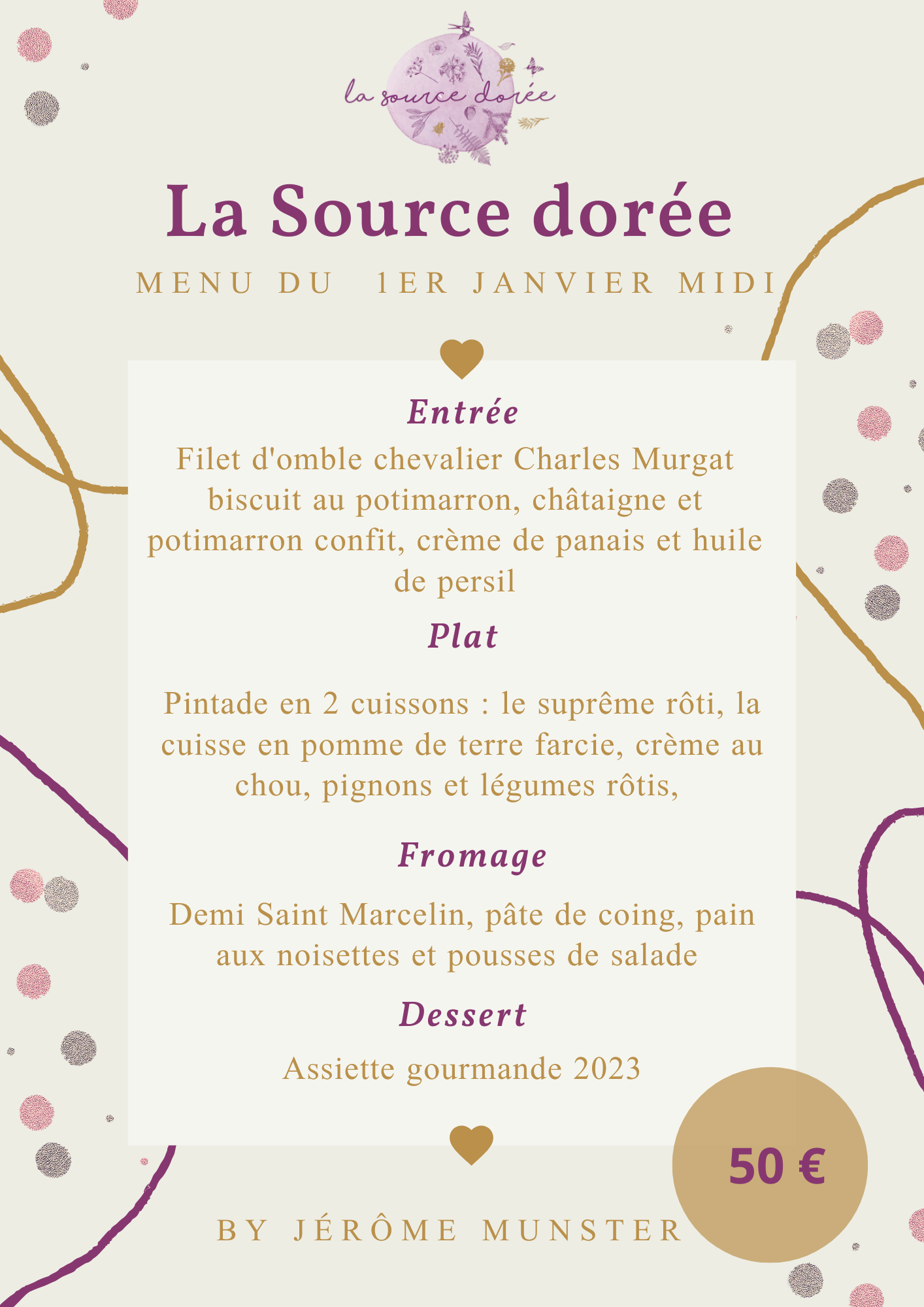 Menu de fête de fin d'année