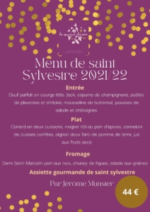 menu saint sylvestre 2021 2022