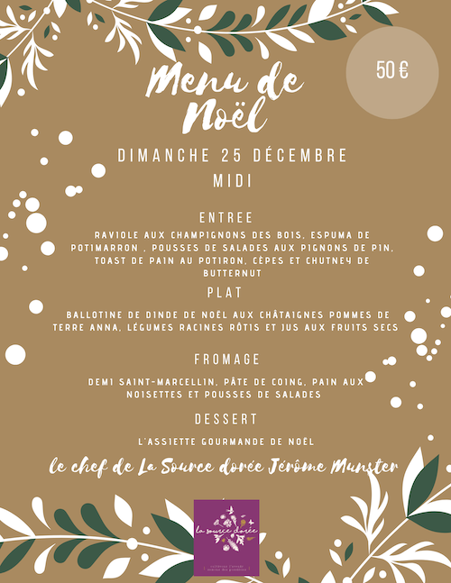 Menu de Noël 2021 midi